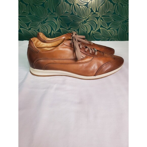 MERCANTI FIORENTINI Brown Leather Dress Sneaker Oxford Shoes 10.5 M ITALY